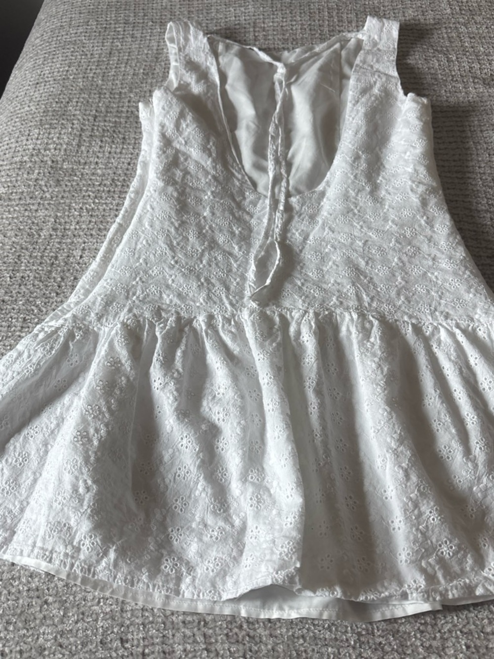Peppermayo White Eyelet Drop-Waist Mini Dress - Picture 4 of 7